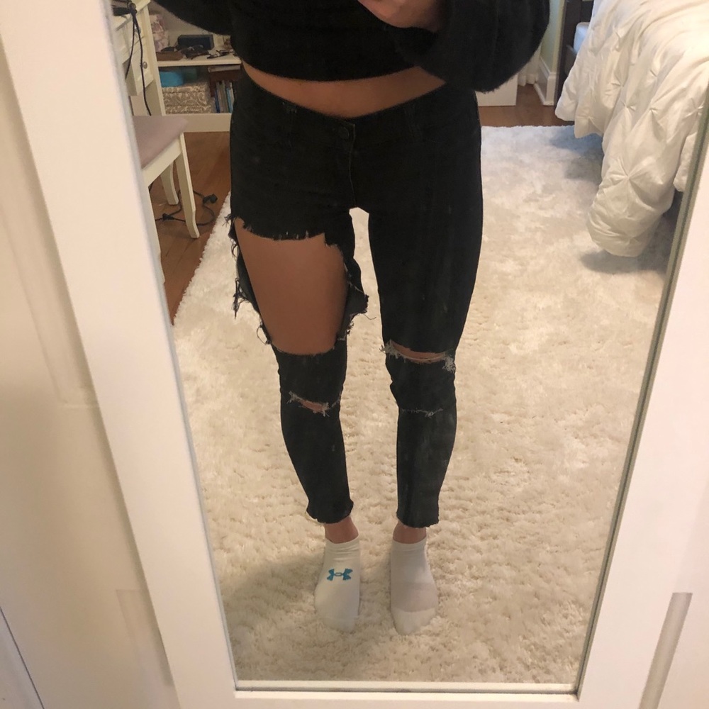 Distressed WhiteHouseBlackMarket Skinny Jeans